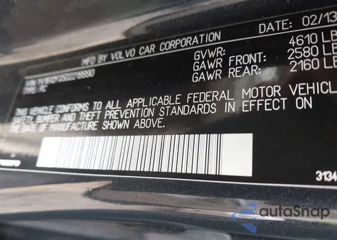 2013 Volvo S60 T5 z USA, uszkodzony, nr VIN YV1612FS5D2219990